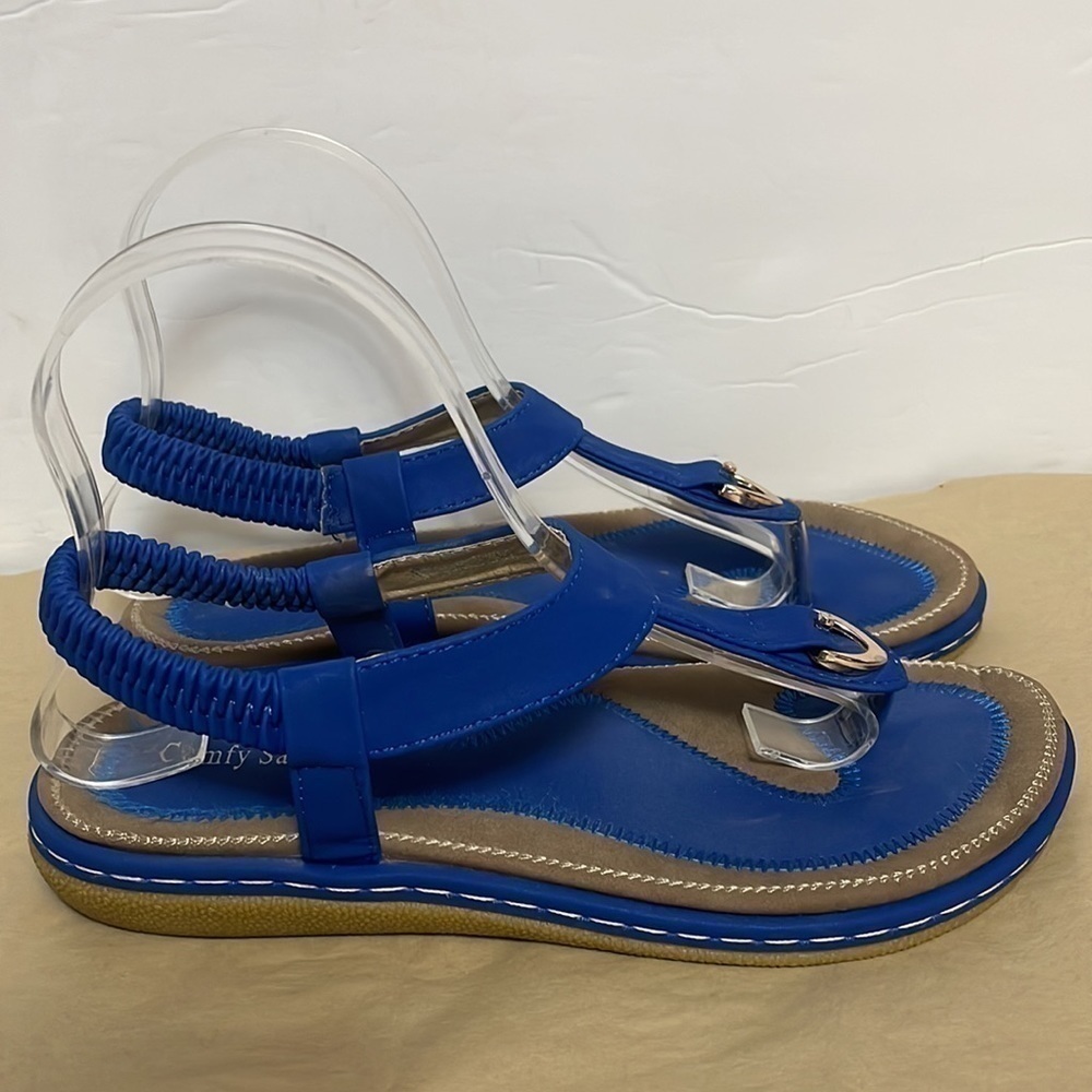𝅺comfy Sandals, Women’s Size 38, Blue, Cushioned Sole